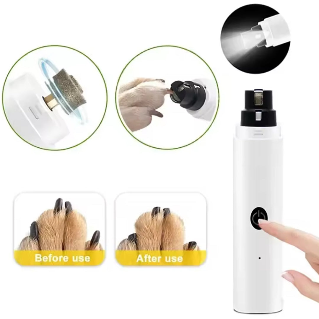 Cortauñas Eléctrico para Perros y Gatos | Recargable USB, Bajo Ruido, Pulidor de Uñas Mascotas.