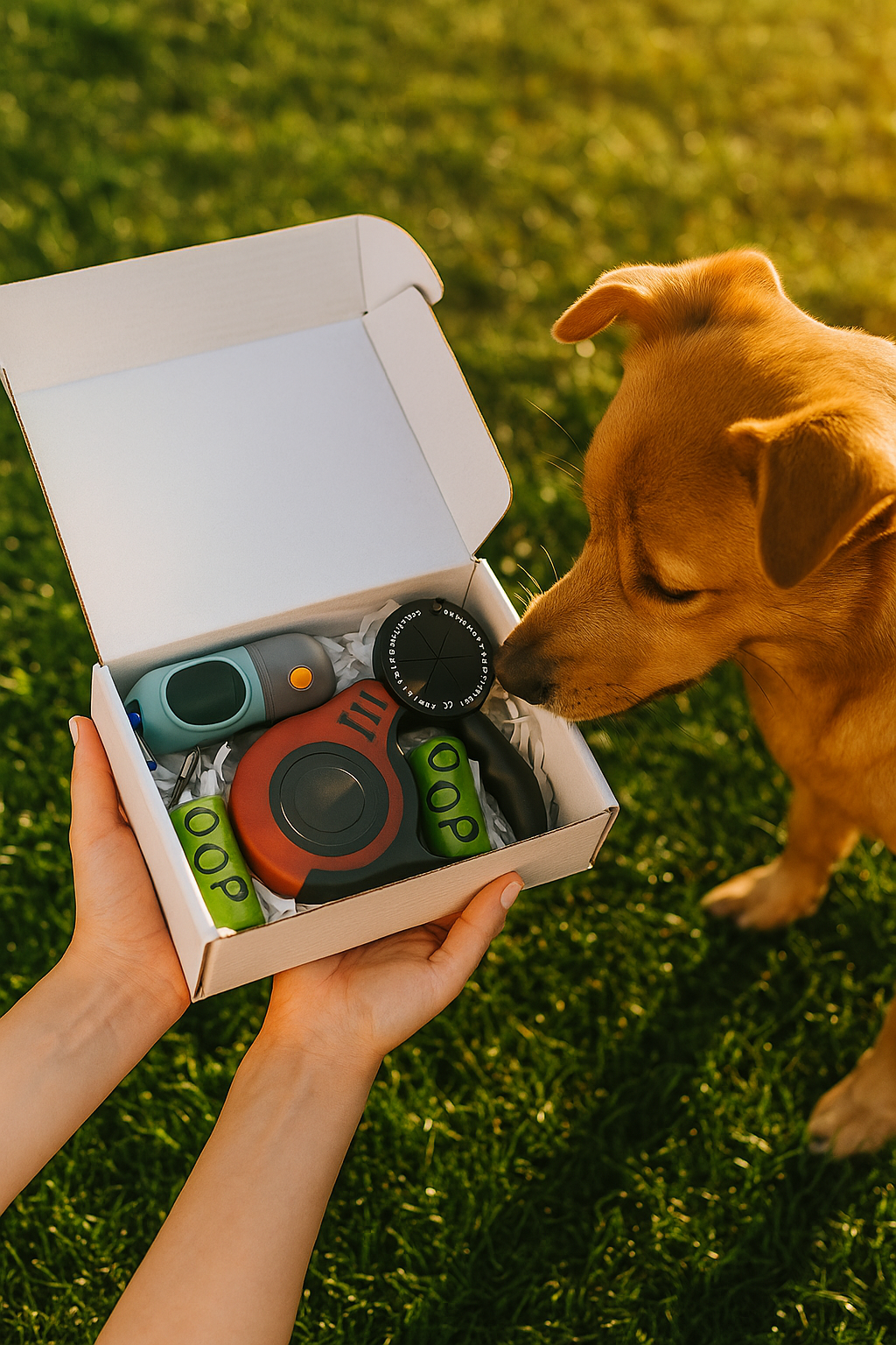 Pack de Paseo para Mascotas | Correa Retráctil, Porta bolsa con Linterna LED, Bolsas Biodegradables, porta bolsa excremento.