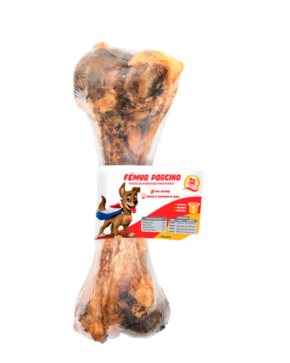 HUESO FEMUR NATURAL PORCINO GRAN CANIN 234GR