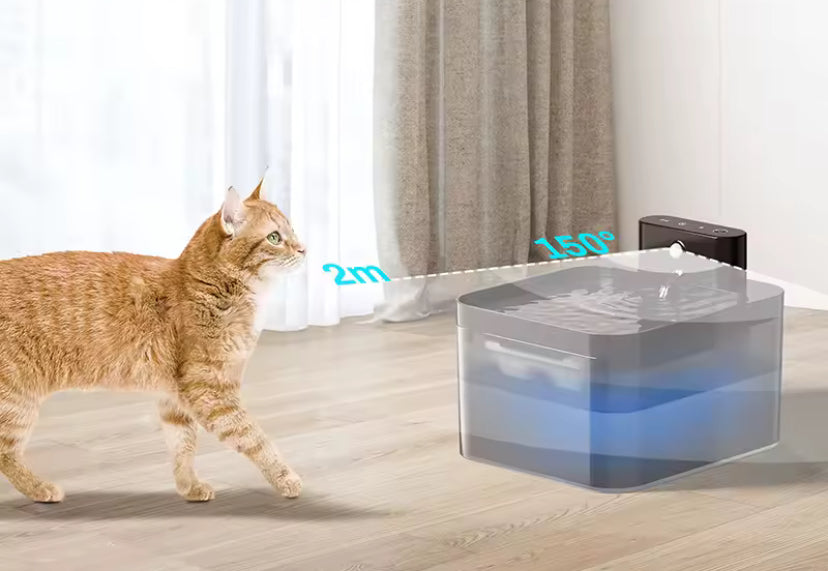 Bebedero Inteligente Inalámbrico para Gatos y Perros | 2.2L, Sensor Automático, Silencioso y Recargable.