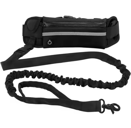 Correa Manos Libres para Perros con Cinturón Reflectante y Riñonera – Ideal para Correr, Caminar y Entrenar Mascotas