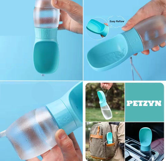 Botella de Agua Portátil para Mascotas 300 ml | Bebedero Antiderrames para Paseos, Viajes y Outdoor