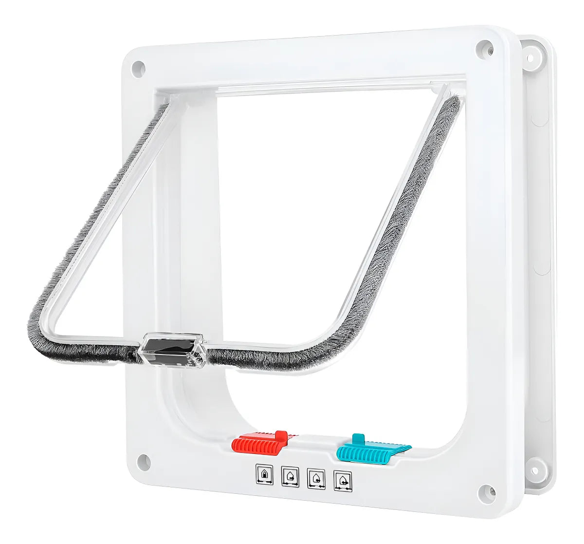 Puerta Para Gatos Y Perro Abatible Puerta Exterior Mascota Color Blanco