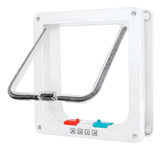 Puerta Para Gatos Y Perro Abatible Puerta Exterior Mascota Color Blanco